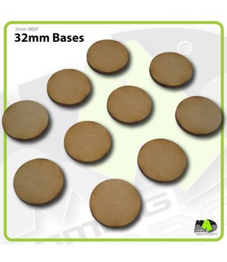 MAD Gaming Terrain 32mm MDF Round Bases x10