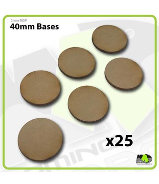 MAD Gaming Terrain 40mm MDF Round Bases x25