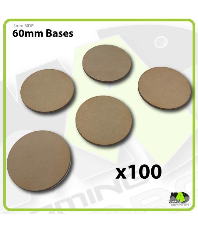 MAD Gaming Terrain 60mm MDF Round Bases x100