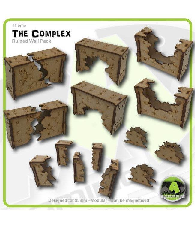 MAD Gaming Terrain Ruined Wall Sections set