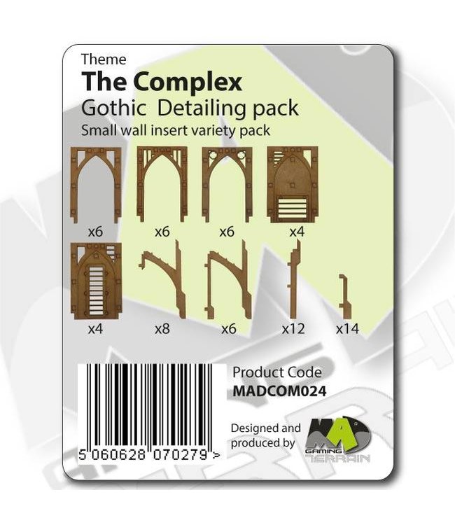 MAD Gaming Terrain Gothic Small Wall Inserts Variety Pack