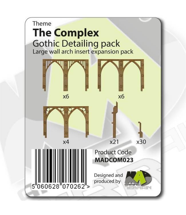MAD Gaming Terrain Gothic Large Wall Arches Insert Expansion pack