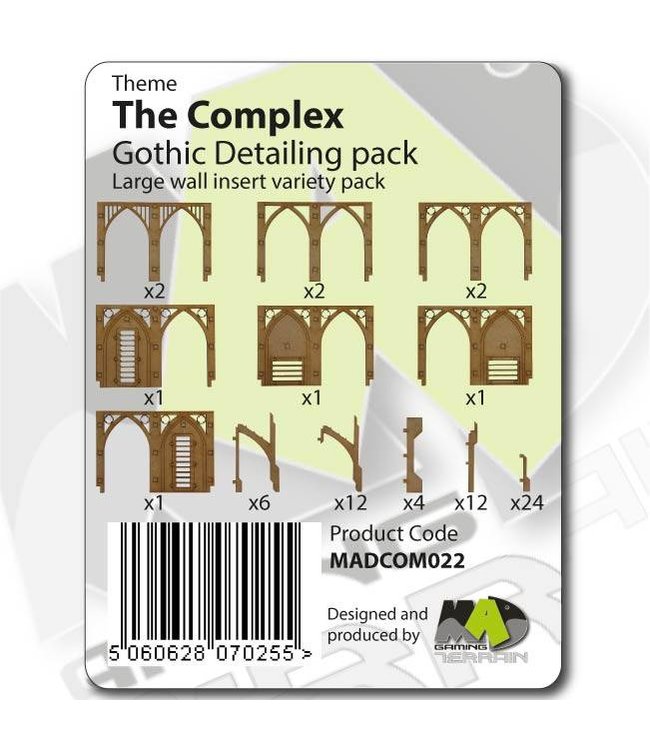 MAD Gaming Terrain Gothic Large Wall Detailing Insert Variety Pack