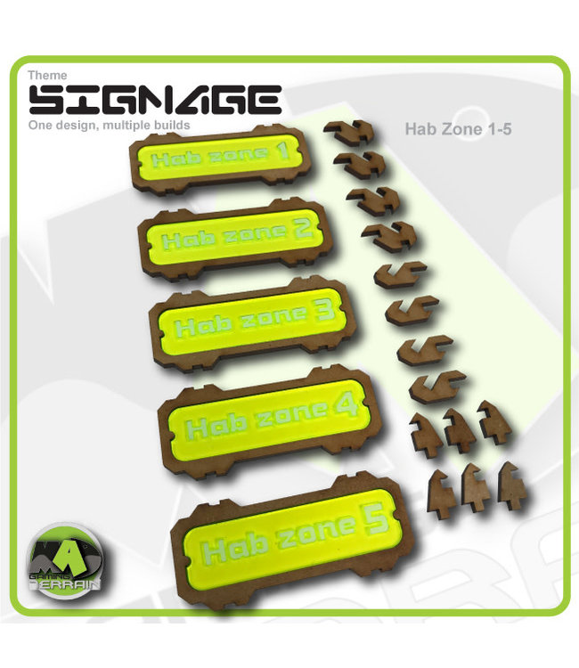 MAD Gaming Terrain Hab Zone Signage set 1