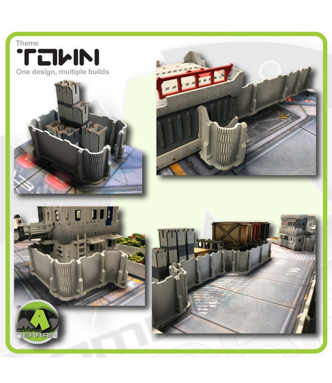 MAD Gaming Terrain Town Walls - Expansion set