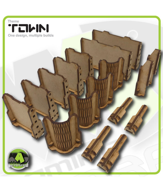 MAD Gaming Terrain Town Walls - Expansion set