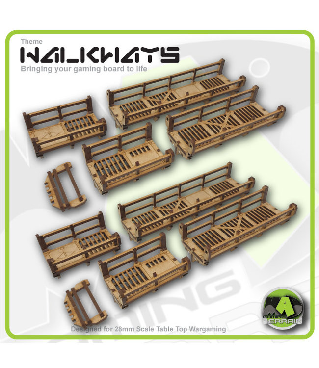 MAD Gaming Terrain Walkways - Straight Set Detailed