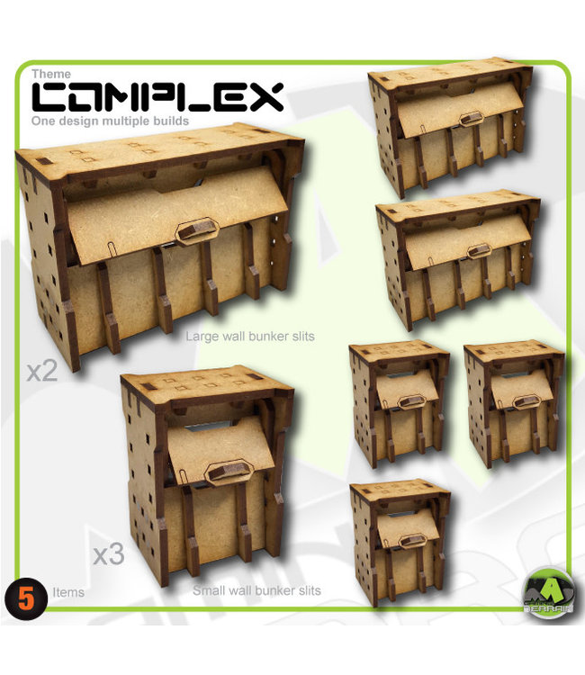 MAD Gaming Terrain Large & Small Wall Bunker Slits