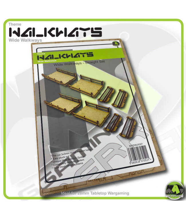 MAD Gaming Terrain Walkways - Wide Walkway Straight Set