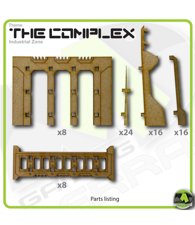 MAD Gaming Terrain Industrial Zone Detailing Pack (Large Wall Inserts ) T2A