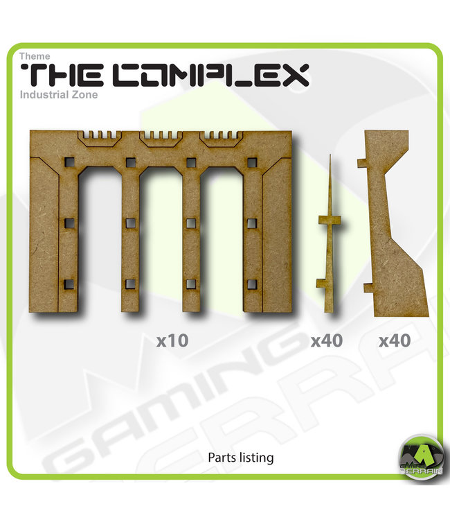 MAD Gaming Terrain Industrial Zone Detailing Pack (Lrg Wall Inserts) T2B