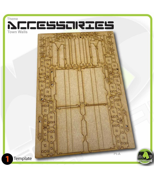 MAD Gaming Terrain Town Walls Standard pack with detail