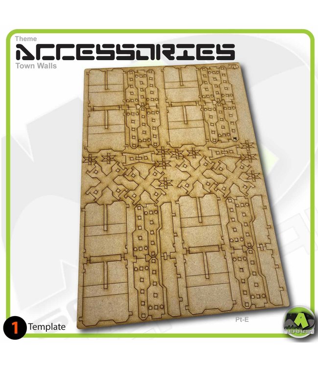 MAD Gaming Terrain Town Walls Standard pack with detail