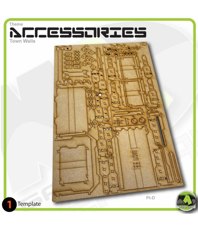 MAD Gaming Terrain Town Walls Standard pack with detail