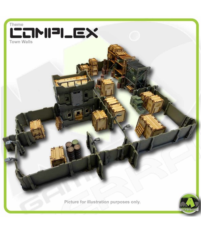 MAD Gaming Terrain Town Walls Standard pack with detail