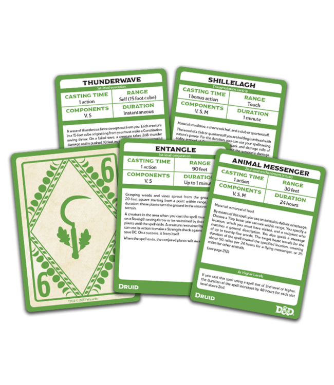 Dungeons & Dragons D&D Druid Spellbook Cards