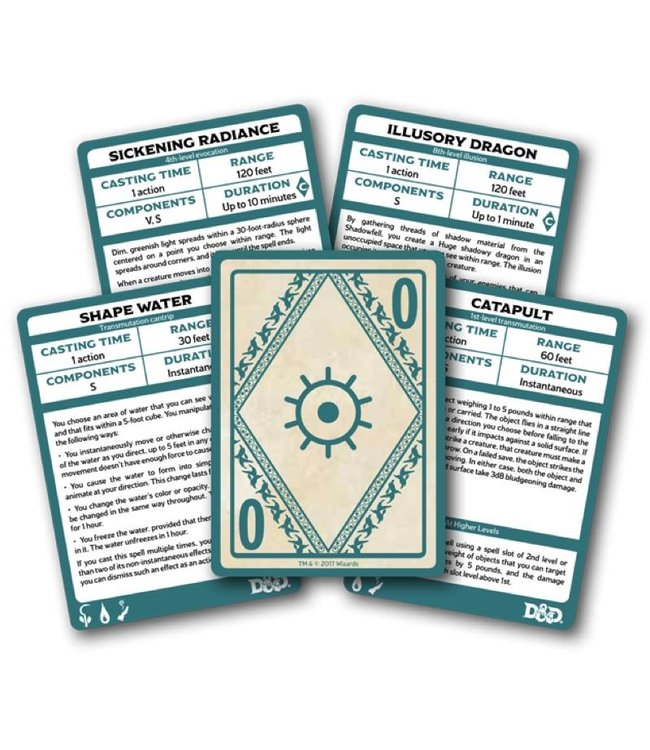 Dungeons & Dragons D&D Xanathar's Guide to Everything Spellbook Cards