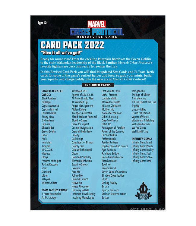 Marvel Marvel Crisis Protocol: Card Pack 2022