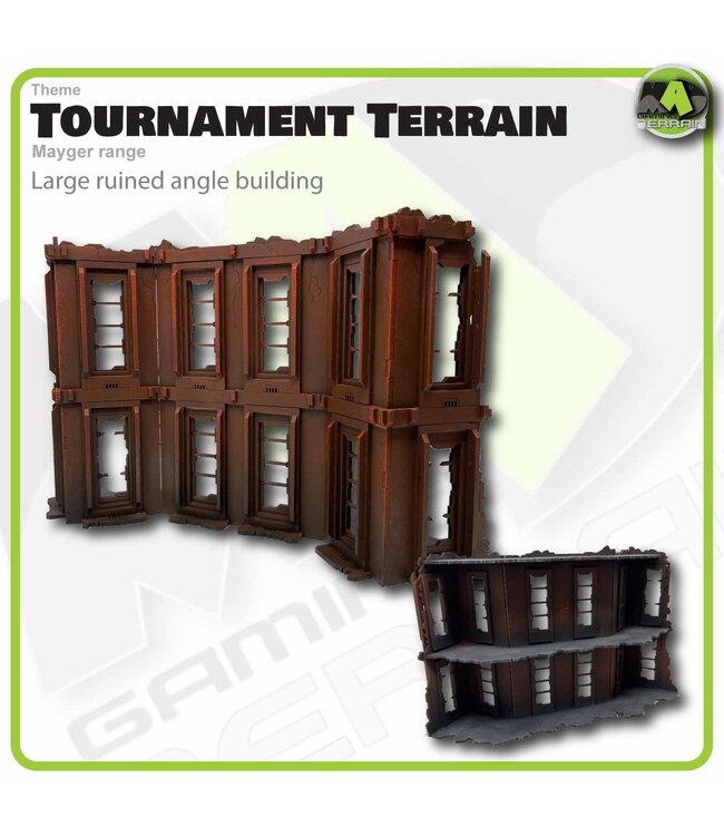 MAD Gaming Terrain Mayger Range - Large Angled Ruined Building