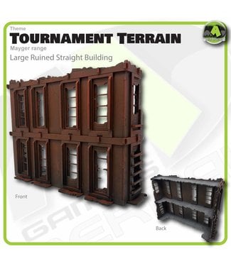 MAD Gaming Terrain Mayger Range - Large Straight Ruined Building