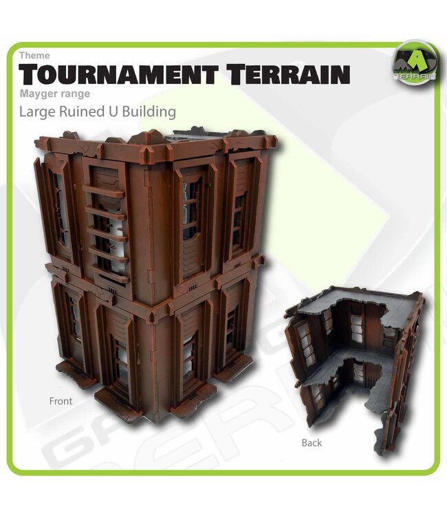 MAD Gaming Terrain Mayger Range - Large U Ruined Building
