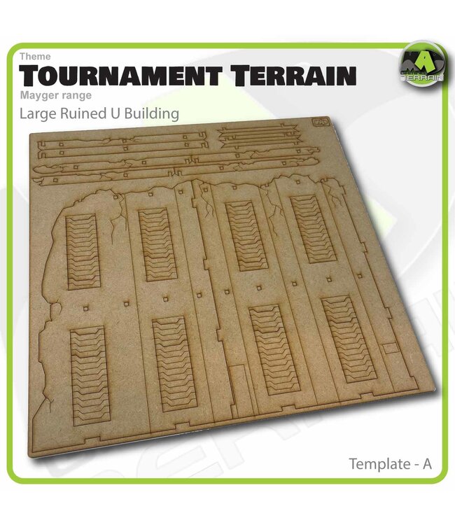 MAD Gaming Terrain Mayger Range - Large U Ruined Building