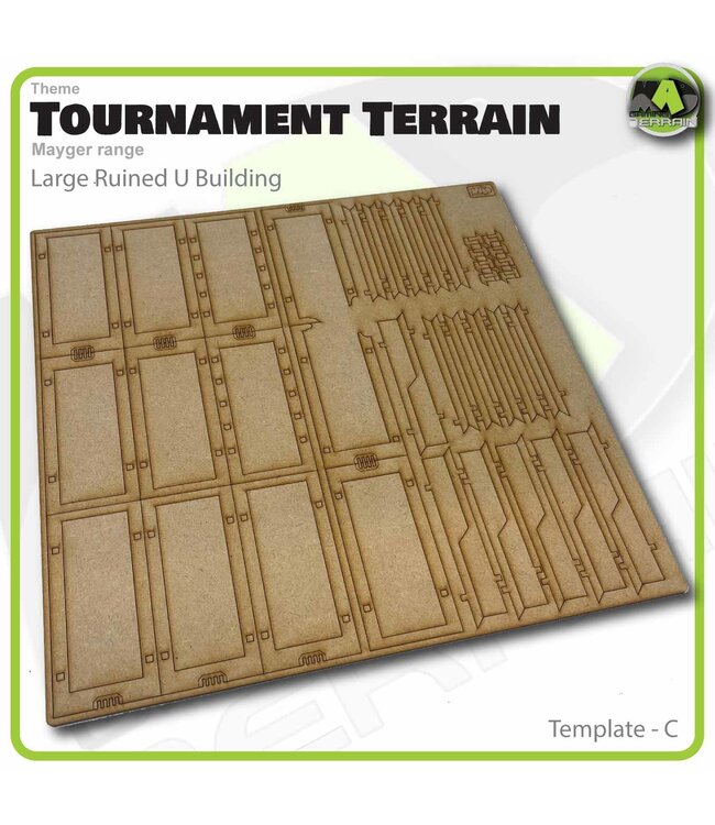 MAD Gaming Terrain Mayger Range - Large U Ruined Building