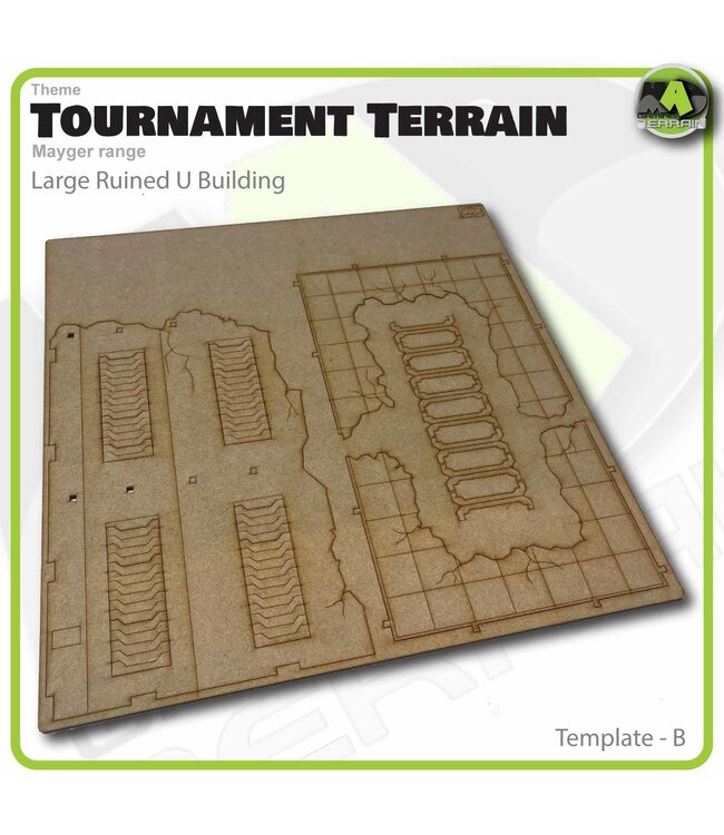 MAD Gaming Terrain Mayger Range - Large U Ruined Building