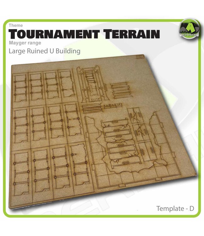 MAD Gaming Terrain Mayger Range - Large U Ruined Building