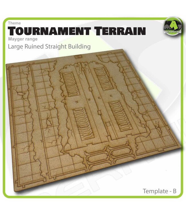 MAD Gaming Terrain Mayger Range - Large Straight Ruined Building