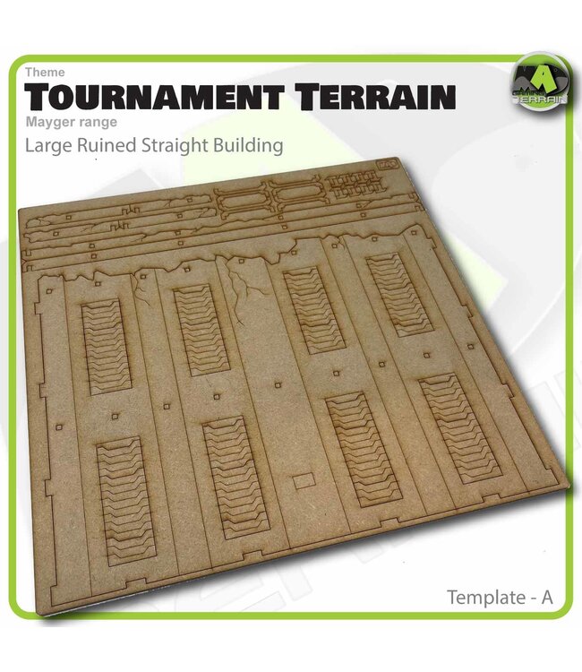 MAD Gaming Terrain Mayger Range - Large Straight Ruined Building