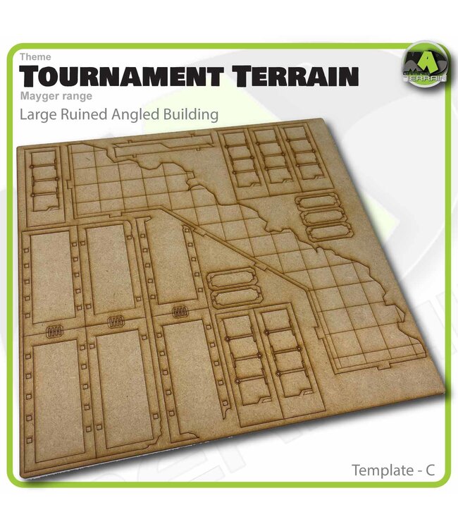 MAD Gaming Terrain Mayger Range - Large Angled Ruined Building