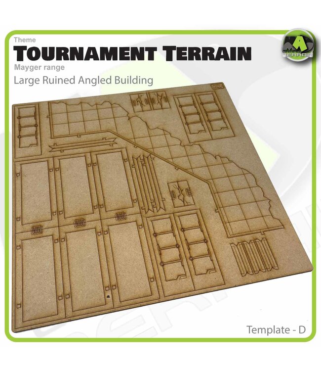 MAD Gaming Terrain Mayger Range - Large Angled Ruined Building