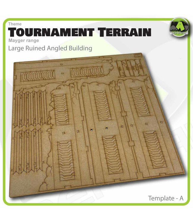 MAD Gaming Terrain Mayger Range - Large Angled Ruined Building