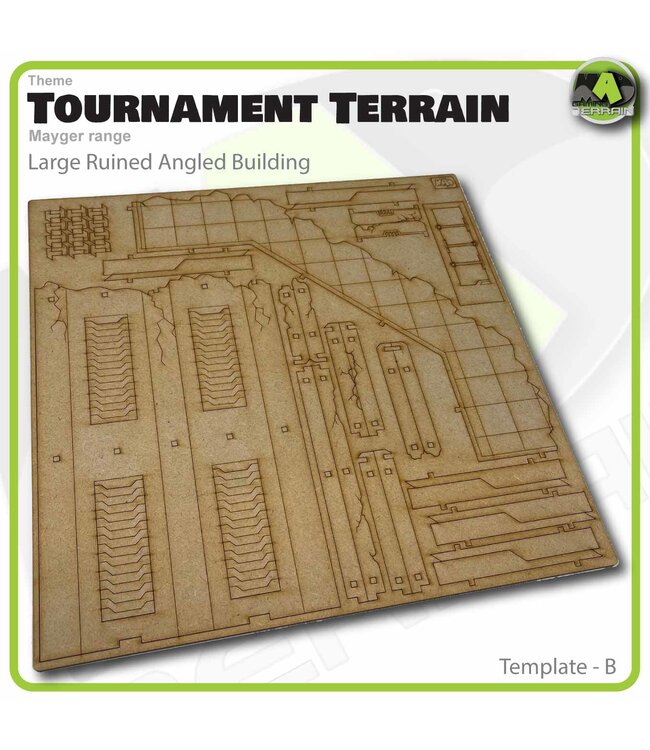 MAD Gaming Terrain Mayger Range - Large Angled Ruined Building