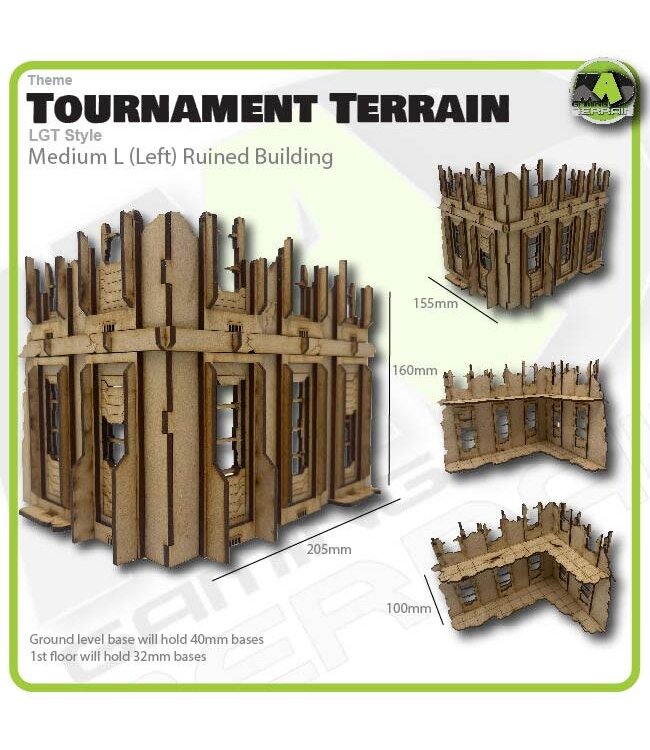 MAD Gaming Terrain Medium L (Left) - LGT Style Tournament Terrain MkII