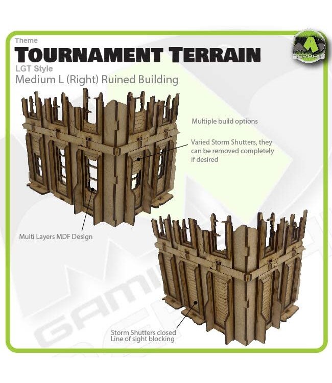 MAD Gaming Terrain Medium L (Right) - LGT Style Tournament Terrain MkII