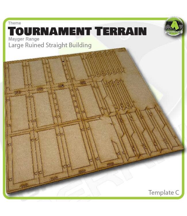 MAD Gaming Terrain Mayger Range - Large Straight Ruined Building