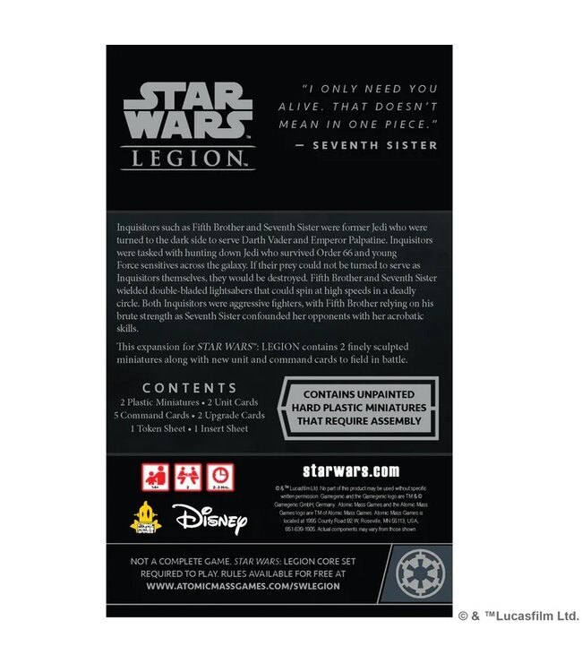 Star Wars Legion Fifth Brother and Seventh Sister Operative Expansion