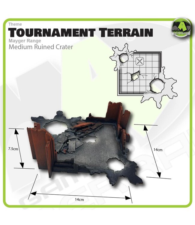 MAD Gaming Terrain Square Ruins Crater (2Pk)