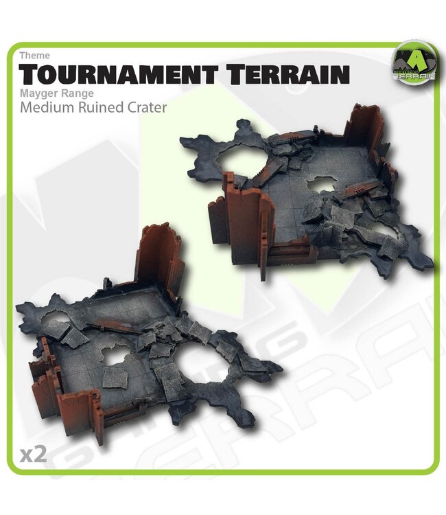MAD Gaming Terrain Square Ruins Crater (2Pk)