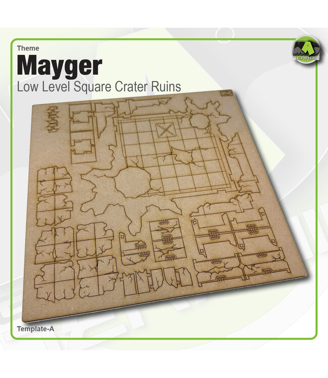 MAD Gaming Terrain Low Level Square Ruins Crater (2pk)
