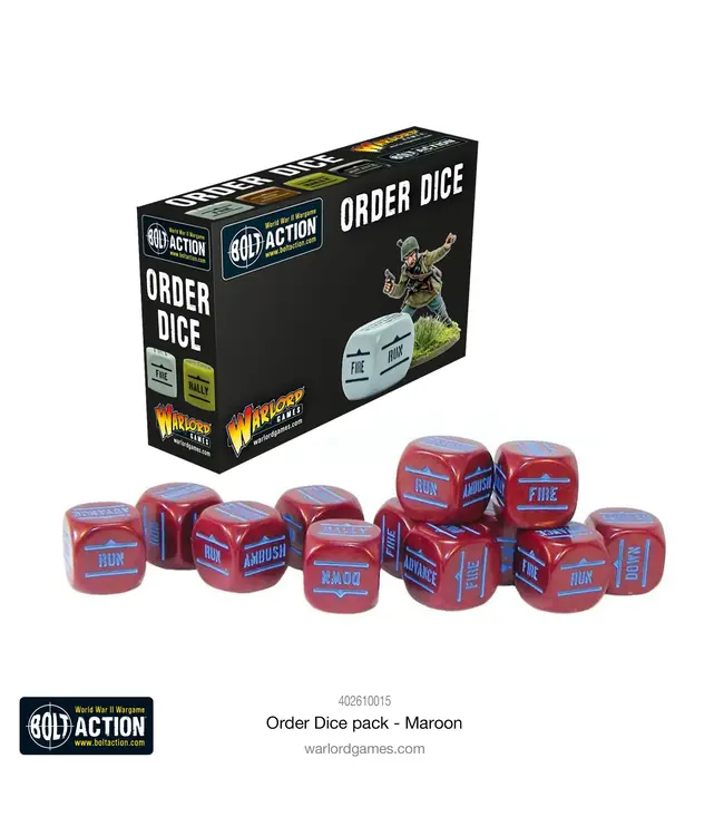 Bolt Action Bolt Action: Orders Dice pack - Maroon