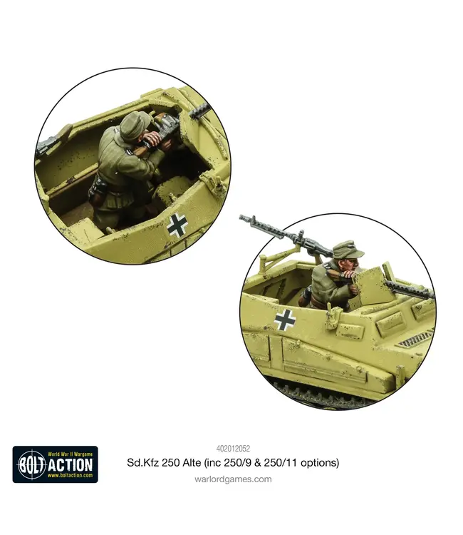 Bolt Action Sd.Kfz 250 (Alte) half-track (250/1, 250/9 & 250/11 variants)