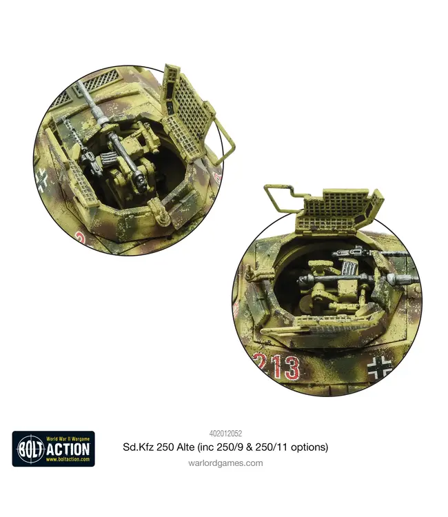 Bolt Action Sd.Kfz 250 (Alte) half-track (250/1, 250/9 & 250/11 variants)