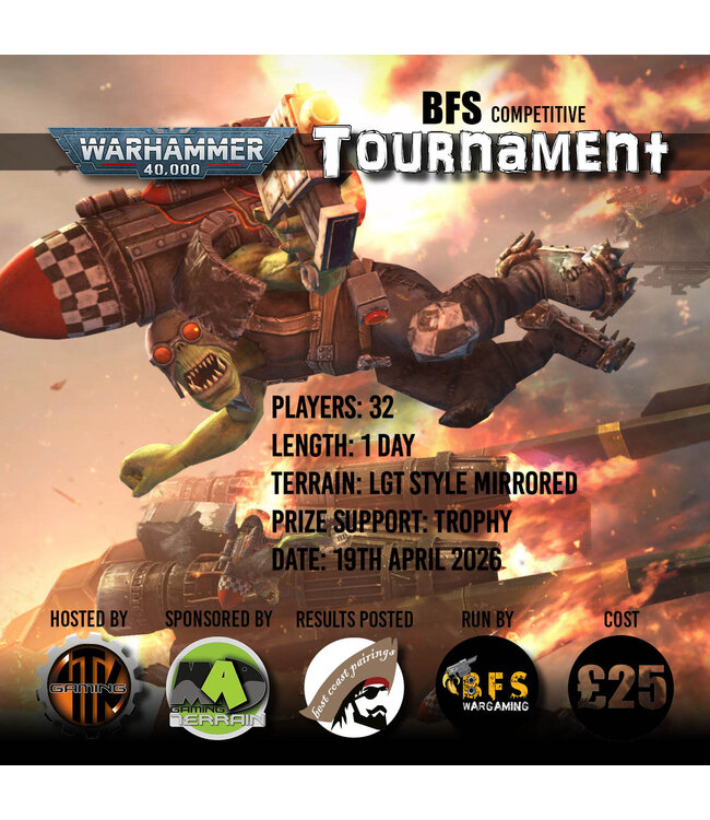 4Tk Gaming BFS Warhammer 40k 1 Day Tournament (Sun 19th Apr 2026)