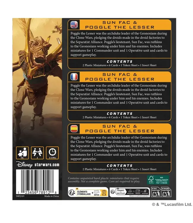 Star Wars Legion Star Wars: Legion Poggle The Lesser & Sun Fac