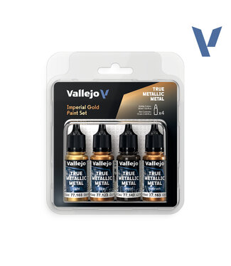 Vallejo True Metallic Metal True Metallic Metal Paint Set - Imperial Gold (x4 Colours)