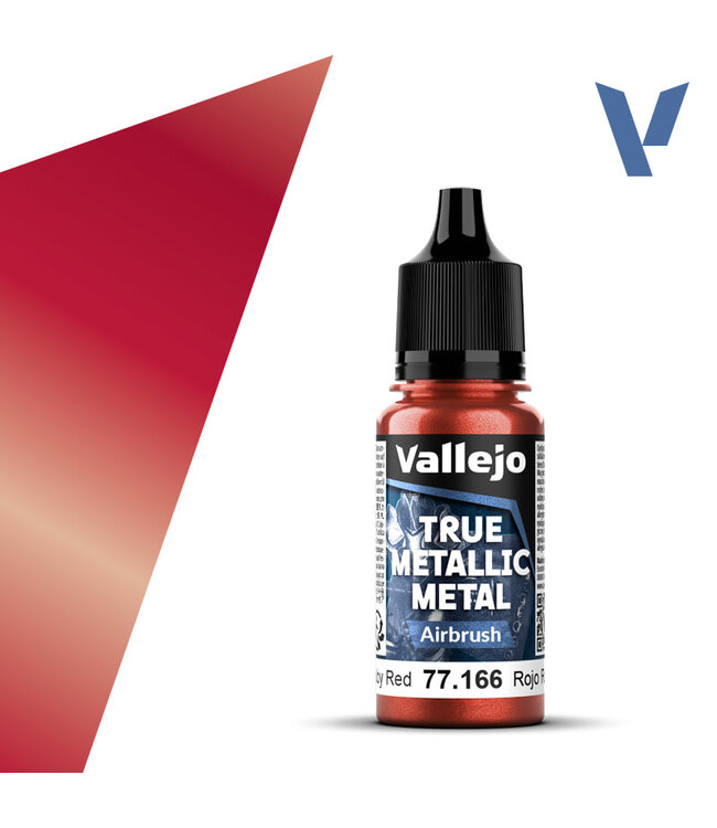 Vallejo True Metallic Metal True Metallic Metal Airbrush Ruby Red 18ml