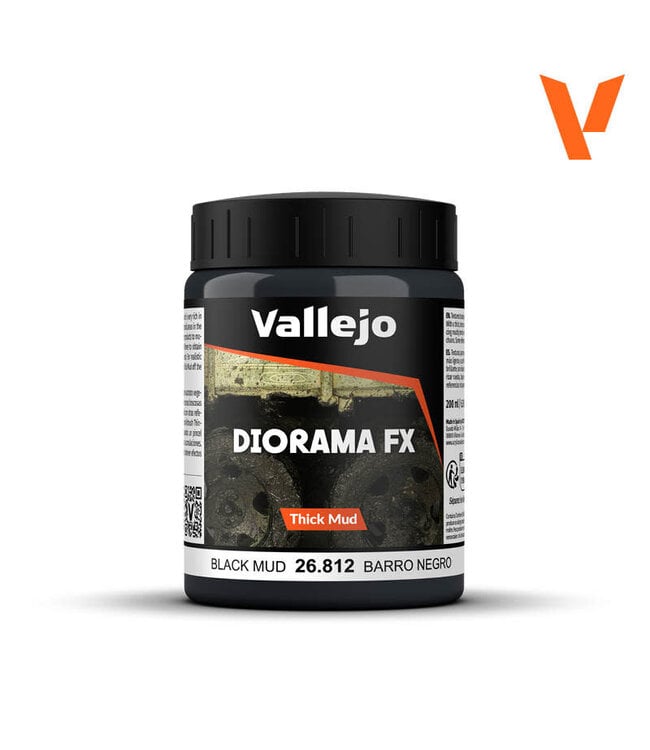 Water and Stone Effects Vallejo Weathering Effects 200ml - Black Thick Mud